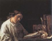 Samuel van hoogstraten Self-Portrait at the Age of Seventeen,wtih Still Life oil painting